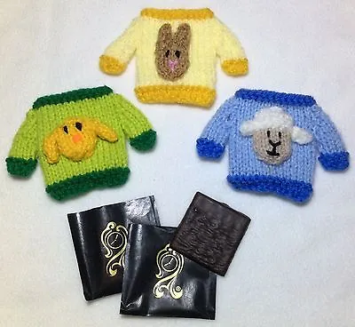 KNITTING PATTERN - Easter Jumper Mint Covers Fits After Eight-Chick Lamb Bunny • £3.25