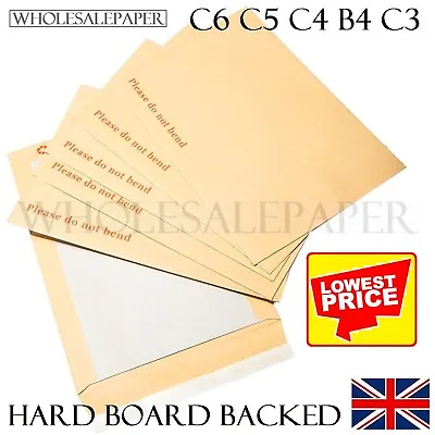 Please Do Not Bend Hard Card Board Backed Manilla Envelopes Brown A3 C4 A4 A5 A6 • £2.48