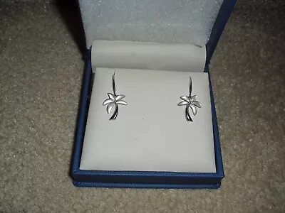 DISNEY NA HOKU 14K White Gold Mother Pearl Palm Tree Earrings Rare $1199 • $704.99