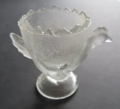 Vintage Chicken Hen With Egg Clear Glass Toothpick Holder / Egg Cup • $6.99