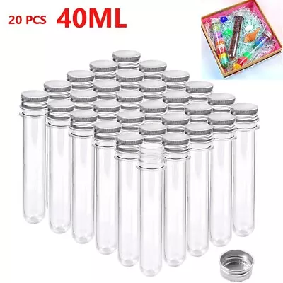 Clear Plastic Test Tubes Storage Empty Tubes W/ Screw Caps Jelly Nuts Containers • $18.21