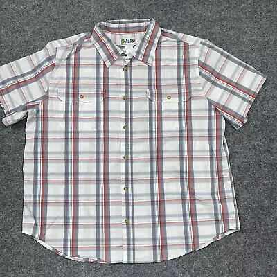 Haband Shirt Mens Extra Large Gray Red Plaid Button Up Causal Outdoors • $18