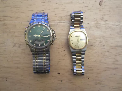 Vintage Watches Lot Old ELGIN DUAL TIME  FX257 Watch Old CARAVELLE BULOVA M83691 • $19.99