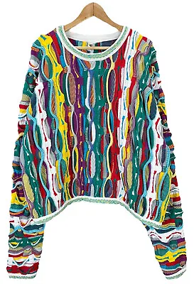 $233.99 • Buy Vintage Coogi Super Colorful Textured Sweater XL Rap Hip Hop Notorious BIG