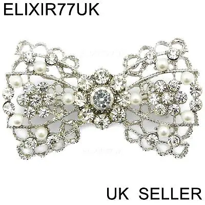 £24.79 • Buy New Silver Diamante Crystal Brooch Pin Bouquet Job Lot Wedding Dress Bow Bridal