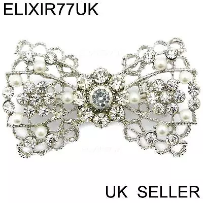 £24.79 • Buy New Silver Diamante Crystal Brooch Pin Bouquet Job Lot Wedding Dress Bow Bridal