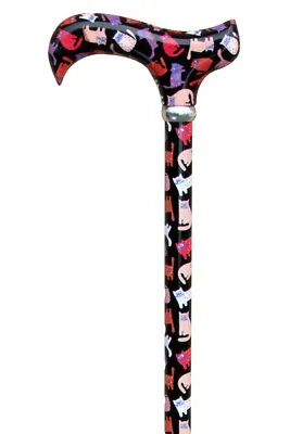 £55 • Buy Classic Canes Animal Friends Derby Adjustable Walking Stick - Crazy Cats
