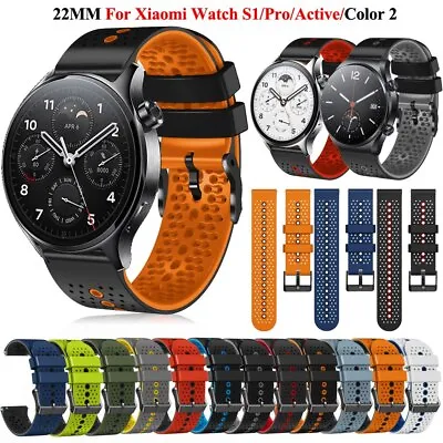 22mm Strap For Xiaomi MI Watch S1 Pro Active / Color 2 Watch Band Silicone Sport • $8.43
