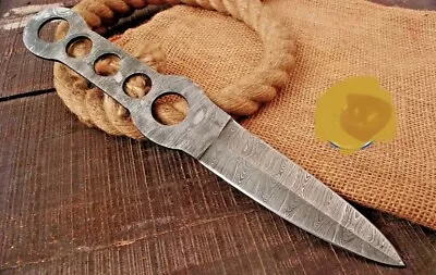 10 Handmade Damascus V42 Military Hunting Double Edged Dagger Fixed Blade Knife • $26.95
