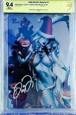 Lady Death: Sworn 1 Naughty Holiday Metallic Ed. MD CBCS 9.4 Signed By Debalfo • $225