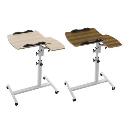 Over Bed Chair Table Movable Mobility Aid Tray Desk On Wheels Adjustable Height • £25.94