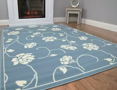 £19.95 • Buy Floral Rug Carpet Mat Rose Design Living Room Bedroom Kitchen Room Soft Low Pile