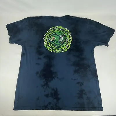 Primitive X Rick And Morty Portal Skateboard Tee Navy Blue Tie Dye Mens XL • $11.99