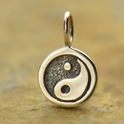 925 Sterling Silver Yin Yang Charm Tiny Disc Yoga Jewelry Spiritual Pendant 1358 • £20.99