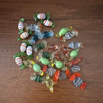 LOT Of 30 Murano Style Hand Blown Art Glass Wrapped Mini Candy Pieces • $15