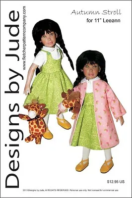 $12.95 • Buy Autumn Stroll Doll Clothes Sewing Pattern For 11  Leeann Dolls