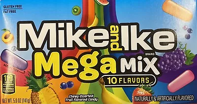 Mike And Ike MEGA MIX 10 Flavors Chewy Candy Theater Box 5 Oz - FREE SHIP • $8.99