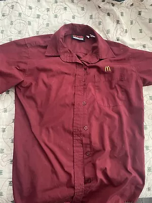 McDonald's Apparel Management Maroon Uniform Shirt Button Down Workwear Size S • $5