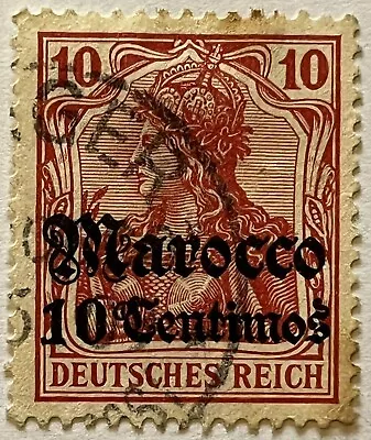 Stamp German Post Office In Morocco 1905 - Inscr 'DEUTSCHES REICH' Surch Marocco • $1.84