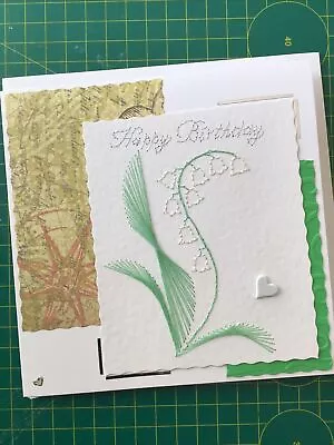 Hand Made Stitched Birthday  Card  With Love Lily Of The Valley • £3.70