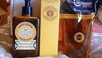 L'Occitane Vanilla Liquid Soap Hand Wash 500ml X 2 & Vanilla Hand Cream 150ml • £55.99