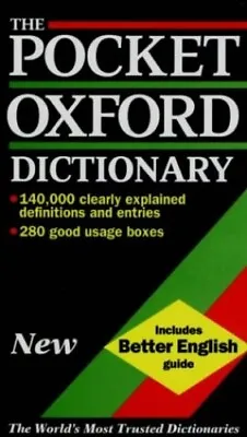 £4.66 • Buy The Pocket Oxford Dictionary Of Current English By OUP Hardback Book The Cheap