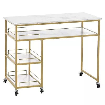 BarberPub Multifunctional Rolling Nail Table Modern Simple Makeup Station 2401 • $158.13