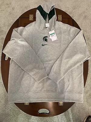 Michigan State Spartans Nike XL Hoodie Dri-fit 100% Polyester Gray NWT 🔥🔥 • $47