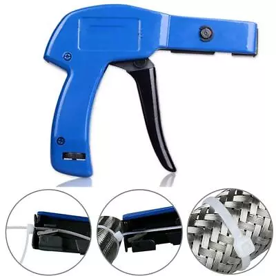 Industrial Zip Tie Gun Tension Fastening Tool 1 Motion Tie Off Cut & Ties V5X2 • £10.04