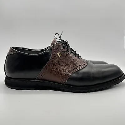 Footjoy Shoes Men’s 8 D Golf Spikeless Classics Black Brown Saddle Vintage USA • $27