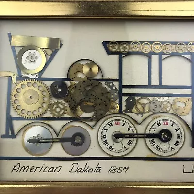 L Kersh Horological Collage Art American Dakota Train 1971 Watch Clock Parts  • $20.09