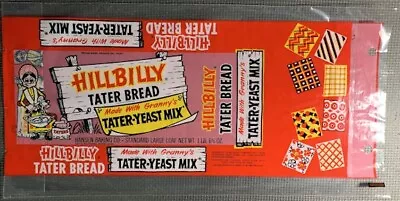 Vintage Bread Bag 1950's Hillbilly Tater Yeast Mix Original Grocery Store NOS • $21.80