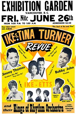 Ike & Tina Revue - Exhibition Garden Vancouver - 1964 - Concert Poster • $9.99