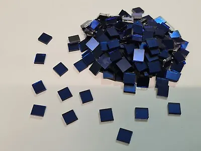 300 Pieces Dark Blue Glass Mirror Tile Approx 5 X 5 Mm 1.8 Mm Thick Art&Craft • £3.80