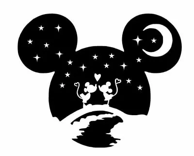 Vinyl Decal For Window  - Mickey Mouse Silhouette Kissing Minnie (Disney) • $7.99