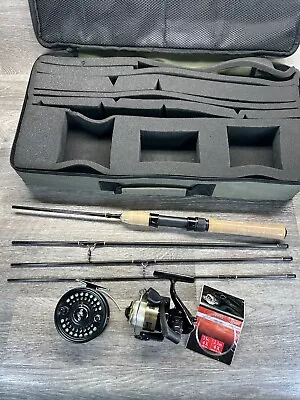 White River Fly Rod Spinning Reel And Fly Reel Combo Pack W/Case (READ) • $79.99