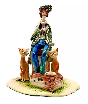 Sitting Clown With Cats By Zampiva From Italy Brand New • $175