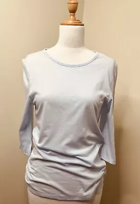 Women’s Bassike Powder Blue Tee 3/4 Sleeves Cotton XS Top • $20