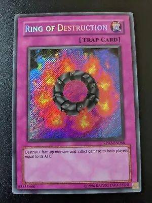 Ring Of Destruction RP02-EN066 Secret Rare Retro Pack 2 Moderate Play Yugioh • £53.99