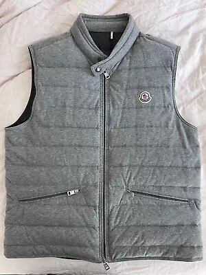 $1050 MSRP Moncler Men's Grey Goose Down & Wool Puffer Vest Size 5 • $350