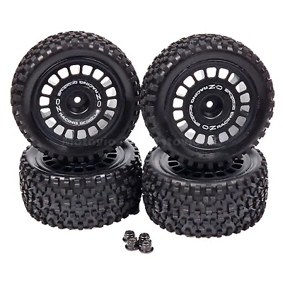 1/10 RC Off Road Wheels Wheel Tyres Ready Glued Black For Tamiya TT02B TT-02B • £28.99