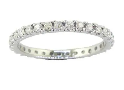 SI1 G 0.65 Carat Genuine Diamond Eternity Anniversary Ring 14K White Gold RS 10 • $501.59