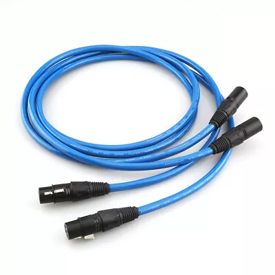Pair OCC Silver Plated Cord 3Pin XLR Balanced HiFi Audio Interconnect XLR Cable • £18