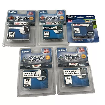 Brother P-Touch Label Cartridges TZ-211 1/4  TZ-231 1/2” TZe-232 1/2” TZ241 3/4” • $21.99