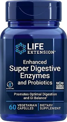 Life Extension Enhanced Super Digestive Enzymes And Probiotics 60 Veg Caps • $18.49