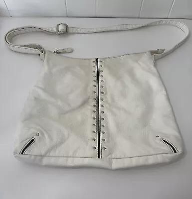 Marc Ecko Cream White Shoulder Soft Tote Bag Travel Purse With Straps With Studs • $15