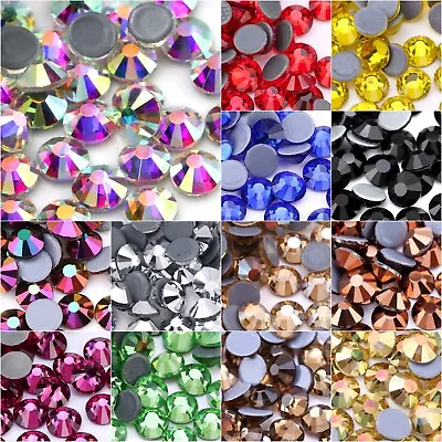 1440 Hotfix Crystal Glass Rhinestones Flatback Iron On Gems Art Deco Craft Beads • £3.59