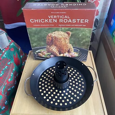 Williams Sonoma Vertical Chicken Roaster Convertible Chicken Roasting Pan In Box • $18