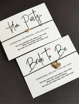 £1 • Buy 🖤Hen Party-Wedding -Favour -Gifts- Team Bride, Bride To Be, Wish Bracelet 🖤