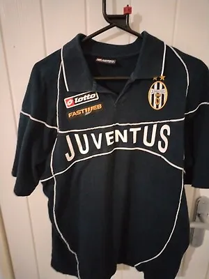 Juventus Italy 2002/2003 Training Football Polo Jersey Lotto Size L • £19